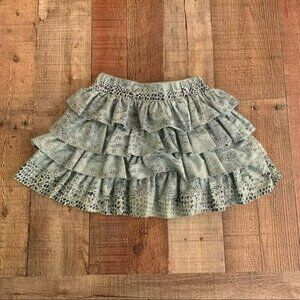 Trish Scully Girls Size 4 Mini Skirt Metallic snake skin print ruffle skirt